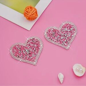 Sparkling Pink Heart Pasties, Nipple Covers, NEW